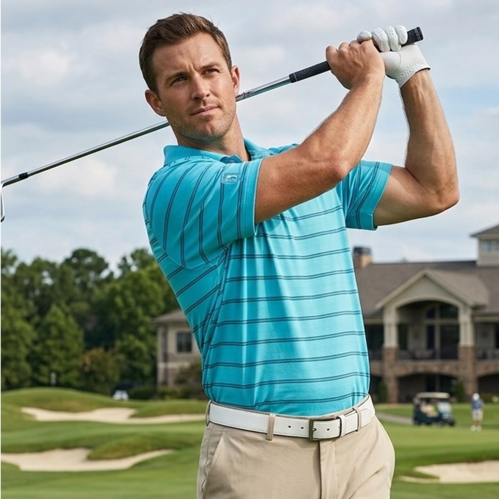 PGA Tour Airflux Turquoise Polo‎